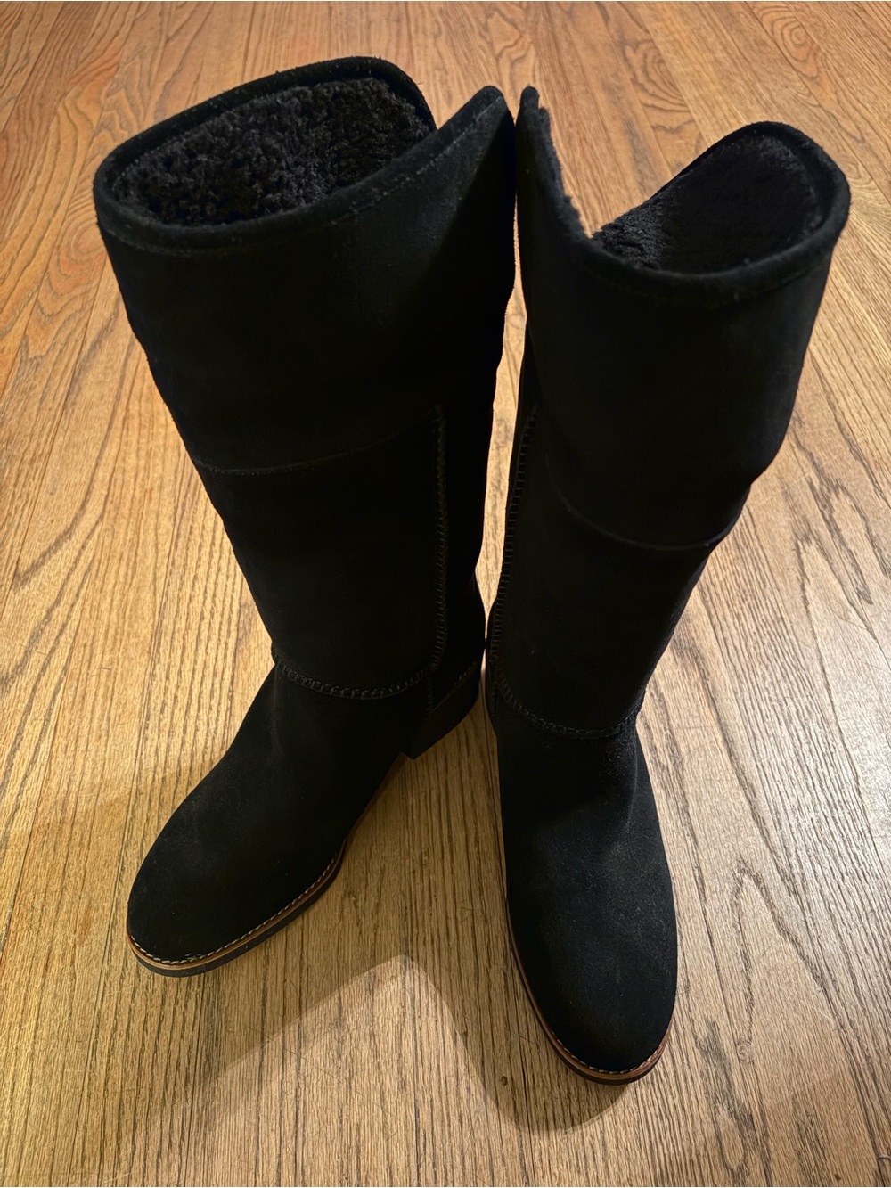 Never worn Coach Turnlock Black Winter Boots with Tall Shaft fold down or up